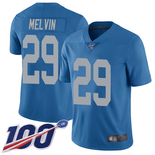 Detroit Lions Limited Blue Men Rashaan Melvin Alternate Jersey NFL Football #29 100th Season Vapor Untouchable